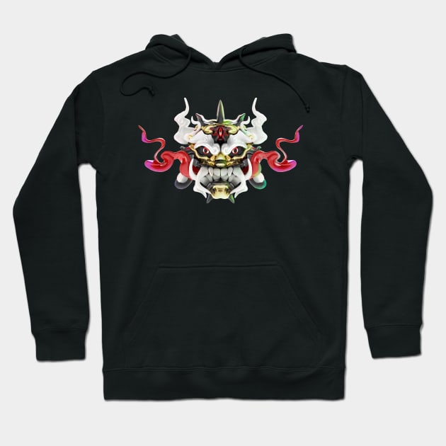 Psychedelic Oni mask Hoodie by Robert Dugarte Artista